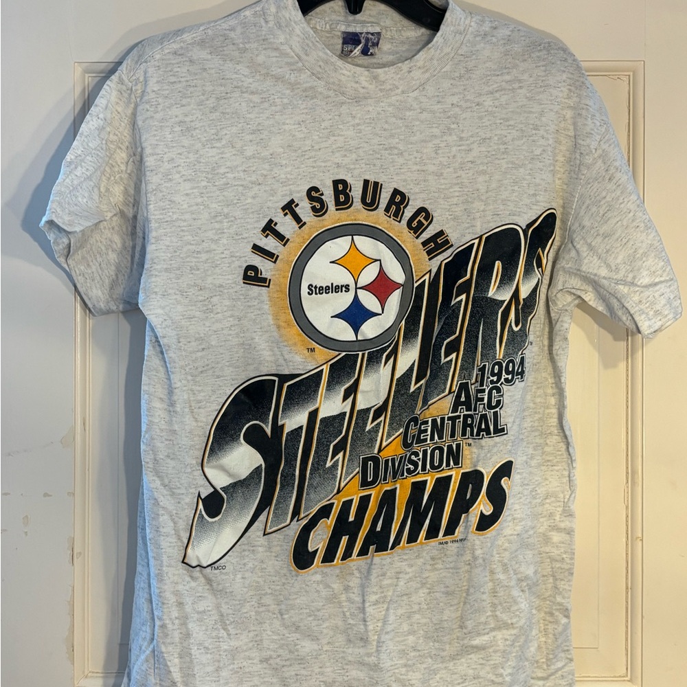 Vintage Steelers 1994 Champs Gray T-Shirt